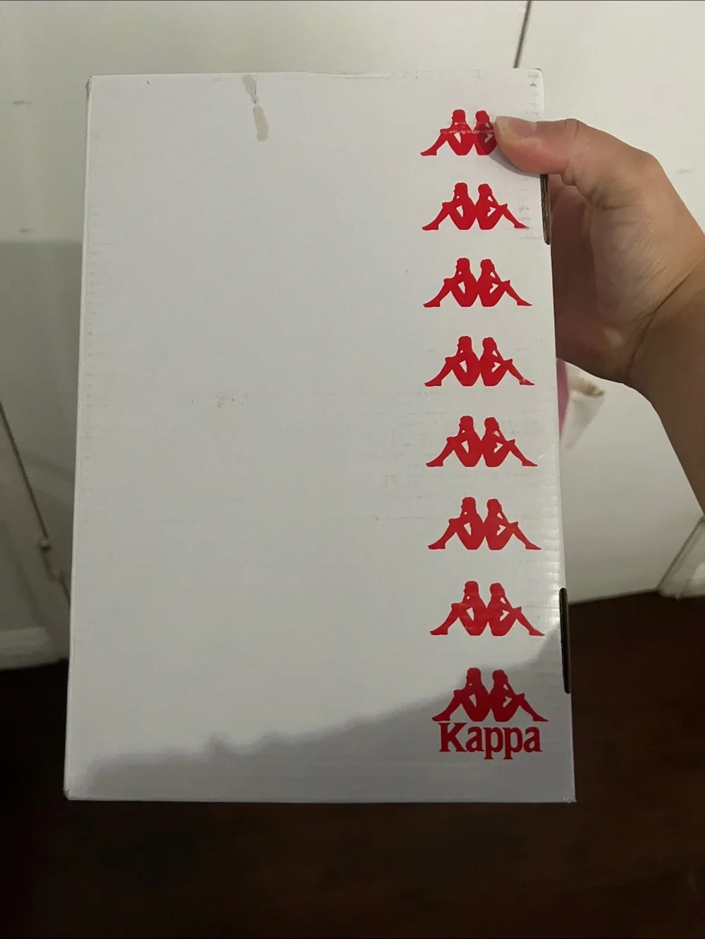 Kappa Kids Sneakers in White with Red Logo Accents